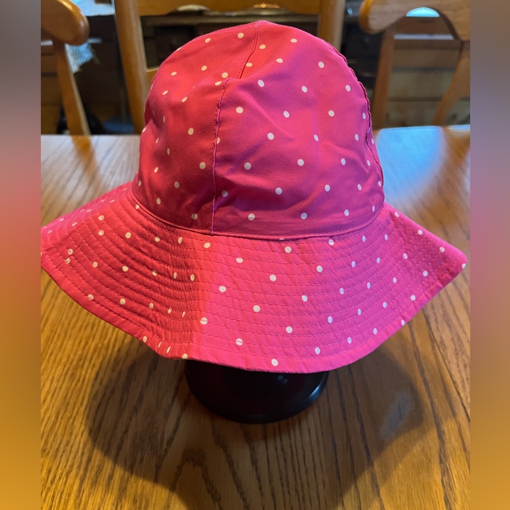 Toddler Girls Pink Polka Dot Bucket Hat Size 2-4T